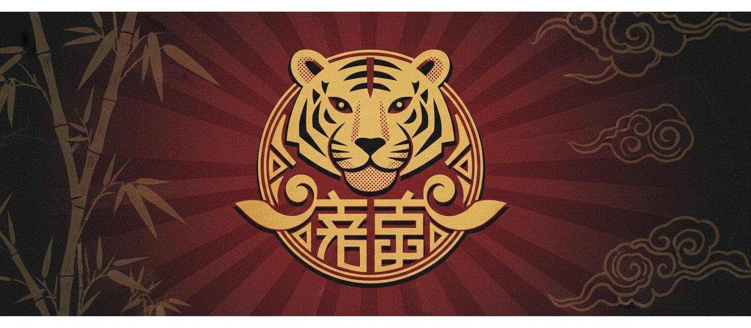 Logo oficial do Fortune Tiger em PNG dourado com fundo transparente